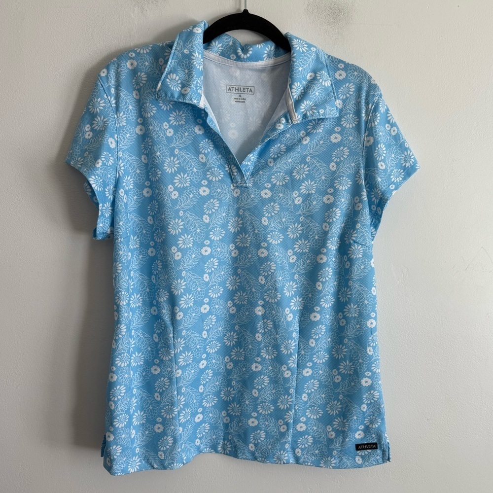 Athleta Blue Floral Women's Top
